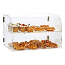 Vevor 2-tier Acrylic Bakery Display Case Countertop Donut Pastry Case Rear Door