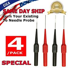 Needle Tipped Tip Multimeter Probes Test Leads 4 Fluke Tester 600v 1a 4mm Socket