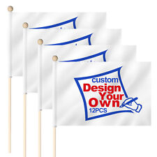 Anley Custom Handheld Stick Flag - Personalized Mini Stick Flags Set Of 12