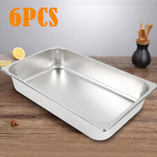 6 Pack Full Size 4 Deep Steam Table Pans Catering Food Warmer Buffet Pan Warmer