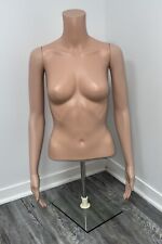 Female Half Torso Mannequin With Glass Stand With Arms Hands Dress Form Display