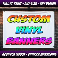 Custom Banner - Heavy Duty 13oz Vinyl Sign - Personalized Advertising Event Diy