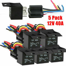 5 Pack 12v 3040 Amp 4-pin Spst Automotive Relay With Wires Harness Socket Set