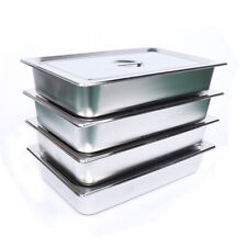 4-pack Hotel Pans Commercial Steam Table Pan W Lid Stainless Steel Food Pan Usa