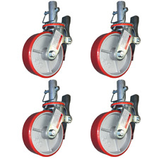 4 Pcs Scaffold Caster 6 8 Black Red Wheels Stem Size 1-38 X 4 With Pin