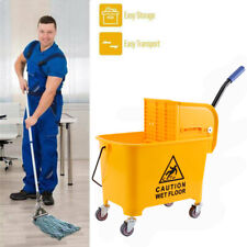 Commercial 5 Gallon Wet Mop Bucket Wringer Combo Yellow Janitorial 20l