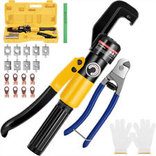 10 Tons Hydraulic Crimper Crimping Tool Cable Cutter 12 Awg-20 Awg W 9 Dies