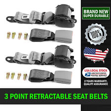 2pcs 3-point Retractable Adjustable Safety Seat Belt Straps Car Vehicle Belt Kit