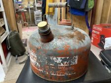 Vintage Antique Eagle Galvanized Steel Gas Can 2.5 Gallon Wood Handle Good Cond