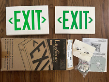 Dual Lite Life Forms Exit Sign Lxugwe Thermoplastic Led White Green Hubbell