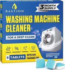 Bastion Washing Machine Cleaner Deodorizer Descaler 6-pack - Active Deep Cle