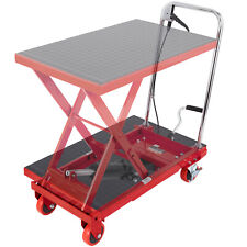 Vevor Hydraulic Lift Table Cart 500 Lbs Manual Scissor Lift Table 28.5 Red