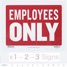 Employees Only Sign 9x12 Inch Weatherproof Plastic Door Sign Business Office