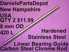 X2 420 X 8mm Chrome Rod Carbon Steel Precision Linear Bearing Guide Rail Shaft