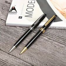Luxury Metal 1pc Black Ball Point Pen Resin Gold Smooth Glides Durable Sleek