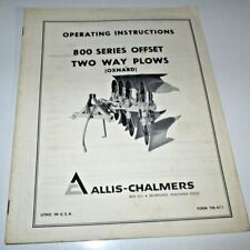 Allis Chalmers 800 Series Two-way Plow Operators Owners Manual Original Oxnard