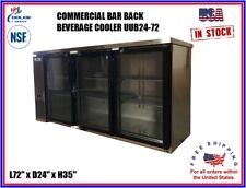 Commercial Back Bar Cooler Beverage Refrigerator Stainless Steel 3 Door Nsf 72