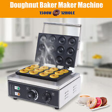 Commercial Nonstick Electric Mini Doughnut Donut Machine Maker 12pcs Baker