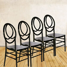 Foh Set Of 4 Black Pp Chairs Stackable Elegant Party Event Wedding Chairs