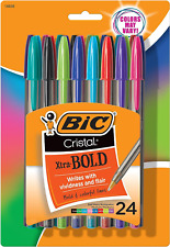 Cristal Xtra Bold Fashion Ballpoint Pen 1.6mm Assorted Colors 24 Count New