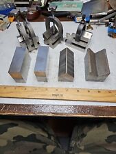 Machinist V Block Block Lot With Clamps Set Excellent Condition
