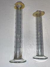 Lot Of 2 Exax Glass Graduated Cylinder Beaker Td 20 C 100ml And 50ml