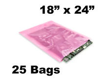 25x Anti-static Bags 18 X 24 2 Mil Large Pink Poly Bag Open Ended Motherboard