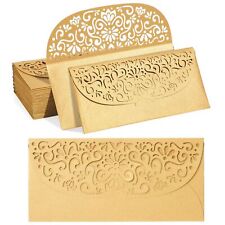 Gold Money Envelopes For Cash Gifts Laser Cut Holders 6.8x3.3 In 36 Pack