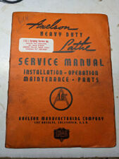 Axelson Lathe Service Manual Operation Maintenance Part List Book 16 Heavy Duty