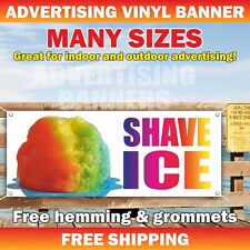 Shave Ice Advertising Banner Vinyl Mesh Sign Snow Cone Cream Cold Frozen Flavor