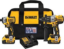 Dewalt 20v Max Hammer Drill And Impact Driver Cordless Power Tool Combo Kit Wit