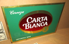 Cerveza -- Carta Blanca -- Tin Over Cardboard Toc -- Beer Sign -- Used Condition