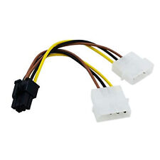 Dual Molex 4-pin To 6-pin Pci Express Pci-e Power Adapter Cable Video Card Lp4