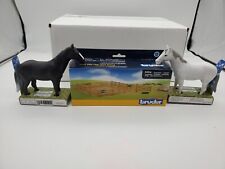 New Bruder Toys Pasture Horse Farm Fence Brown 62604 With 2 Horses