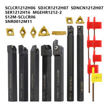 7 X Indexable Lathe Turning Tool Holder Carbide Inserts Set Wrench Boring Bar