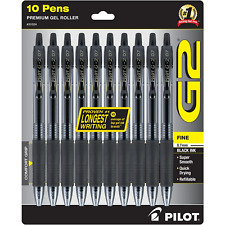 Pilot G2 Retractable Gel Ink Pens Fine Point Black Ink 10 Count