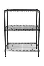Multipurpose Wire Shelving Rack Black Color750lbs Load Capacity For Adult