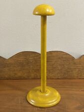 Antique Vintage French Yellow Wooden Hat Stand 1950s