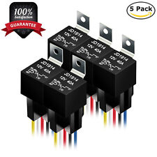 5 Pack 12v 3040 Amp 5-pin Spdt Automotive Relay W Wires Harness Socket Set