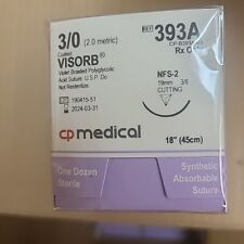 30 Surgical Training Sutures Visorb Violet Braided Polyglycolic 12pcs Sterile