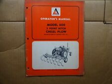 Allis Chalmers Model 600 Chisel Plow 3 Point Hitch Operators Manual