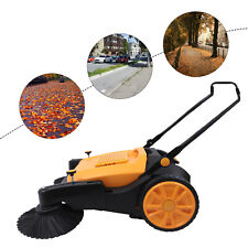 51 Hand Push Sweeper 2 Brushes Industrial Walk Behind Street Pavement Cleaner