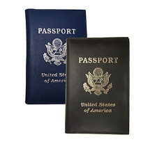 Usa Leather Passport Cover Travel Document Holder Card Wallet Us Seller