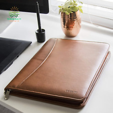 Padfolio Business Leather Portfolio Zippered Notebook Binder Office Organizer 10