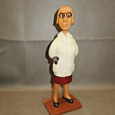 Vtg Romer Hand Carved Wood Doctor Figurine W Stethoscope Glasses Made In Italy