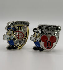 Pair Of Disneylanddisney World Mickey Mouse Security Badge Pin