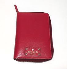 Kate Spade Wellesley Red Leather Personal Agenda Planner Zip Around Binder