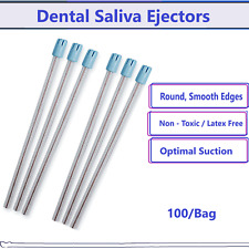 100 Dental Saliva Ejectors Ejector Clearblue Suction Tips Disposable Top Deal
