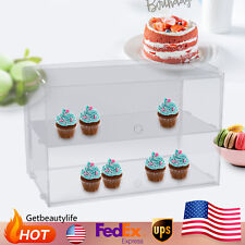2 Tier Commercial Pastry Muffins Food Showcase Countertop Bakery Display Case
