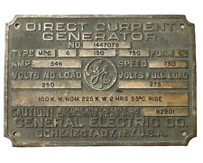 Vintage Usa Plaque Ghost Town Cast Iron Sign Current Generator General Electric